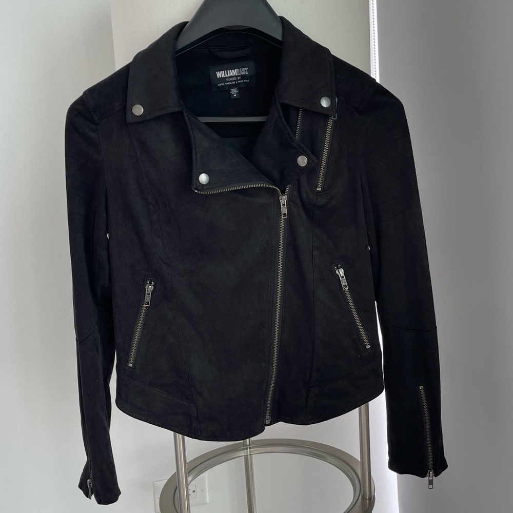 WILLIAM RAST - BLACK SUADE MOTORCYCLE JACKET (SIZE M)